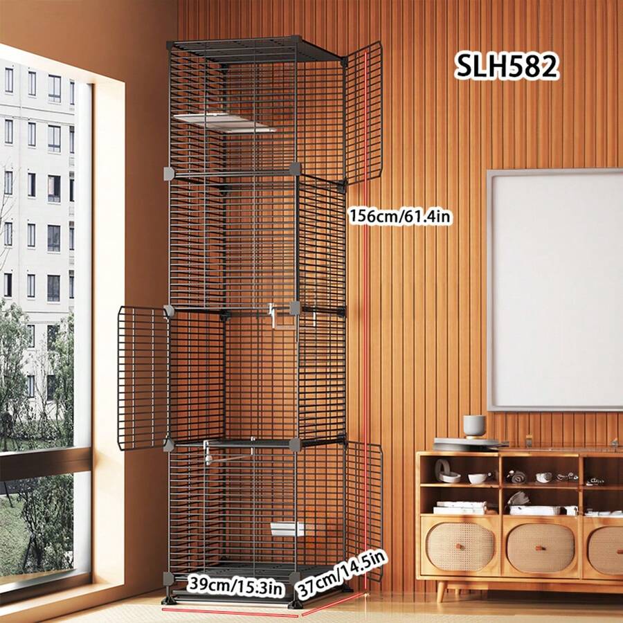 Large Size Birdcage For Home Use, Luxury Villa Cage For Tiger Parrot, Cockatiel, Canary, Finch, Anti-Splash New Design - Multicolor - View 1