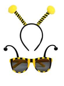 Cartoon Bienen Haarband, lustige Brille geeignet für Maskenball, Bühnenauftritte, Partys, Bienen Brille - Gelb - Übersicht 6