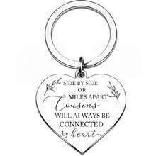 1个表妹钥匙扣，送给女性的生日礼物，祝我的表妹生日快乐，表妹钥匙扣，最好的表妹礼物，毕业礼物，圣诞节礼物，无论近在咫尺还是远隔千里，表妹的心永远相连 - 銀色 - 查看 2
