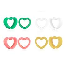 12个/8个装 细心多边形朋克风 8-19mm PLA耳扩，简约时尚个性化耳塞穿刺饰品 女士新款礼物 - 愛心 - 查看 29