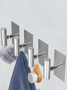 1/3/5pcs Bathroom Towel Hooks, Wall Mounted Hooks, Suitable For Kitchen & Bathroom, Can Be Used To Hang Clothes, Hats, Towels, Bathrobes, Keys - 1pc - View 8