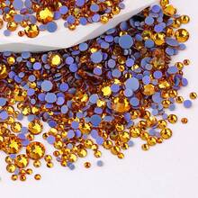 SS6 2mm-SS12 3mm, 1440pcs/Pack, SS16 4mm, 720pcs/Pack, SS20 4.8mm, 360pcs/Pack, SS30 6.4mm, 288pcs/Pack, Round Flat Bottom Glass Crystal Rhinestones, Multi-Color Crystal Gems Hot-Fix DMC Jewelry Beads For DIY Nail Art, Clothing, Bags, Shoes, Crafts, Sparkling Nail Stickers Decoration - Multicolor - View 183