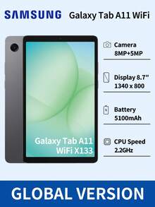 Samsung Galaxy Tab A11 Tablet | 10.1-Inch Vivid Display | Multi-Core Processor | Generous Storage With MicroSD Slot | Long-Lasting Battery | Ultra-Slim & Lightweight | Includes Fast Charger | Elegant Gray - Grey - View 1
