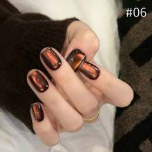 MANEL 10ml 冬季圣诞新款可爱黑色宝石猫眼美甲凝胶，黑色、白色、灰色、黑珍珠色、玻璃珠美甲沙龙用品 - 彩色 - 查看 3