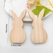 2 Bunny Decorations Natural Wooden Bunny Suitable For Easter Decoration FPE1 - Natural - View 4