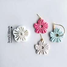 1pc Cute Flower Shaped Soft Clay Mold For Handmade Earrings DIY Jewelry Making - White - View 4