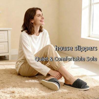 Women's Slippers - Women's House Slippers - Fluffy Slippers For Women, Lightweight And Skin-Friendly For Spring/Autumn, Warm Thermal Slippers For Winter, Plush Indoor Slippers