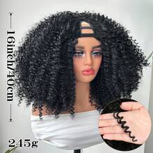 V型卷发假发，无需胶水，升级版合成U型假发，柔软轻盈，适合新手日常佩戴，省时省力。 - 黑色 - 查看 3