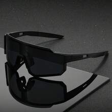 Futuristic One-Piece Fashion Glasses, Lightweight Wrap-Around Temple Arms, Unisex, Suitable For Outdoor Leisure Travel Outfits - Multicolor - View 17