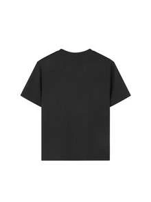 Camiseta de manga corta estampada para niños - suave, transpirable, camiseta de manga corta con cuello redondo, diseño de lata de soda vibrante, lavable a máquina, niños y niñas verano casual tops, tallas 110-150, camiseta de estampado de letras, moda divertida para niños, ropa cómoda para niños, camiseta de manga media para adolescentes - Negro - Ver 3