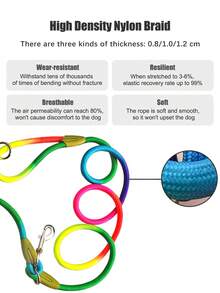 1pc Reflective Nylon Hands-Free Dog Leash, Suitable For Small, Medium And Large Dogs - Multicolor - View 8