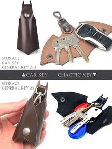Caillu Bat-Shaped Leather Keychain, Unisex Car Key Chain, Fashion Personalized Key Ring - Multicolor - View 3