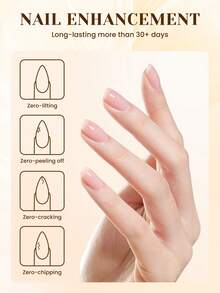 18ml Nail Building Gel, 0.61oz 7-In-1 Clear Nail Enhancement Strengthening Gel Suitable For Beginners And DIY Winter Christmas Manicure Salon, Requires LED And UV Lamp - Clear - View 5