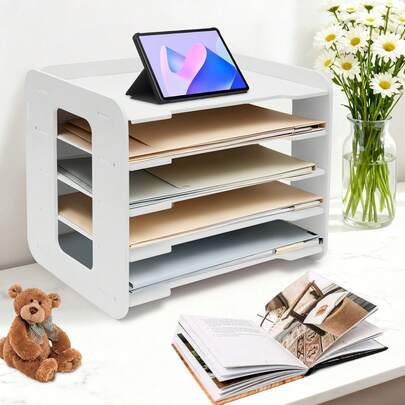 Dokumentenregal 5-stöckiges Briefablage-Schreibtischregal A4-Ordnerregal