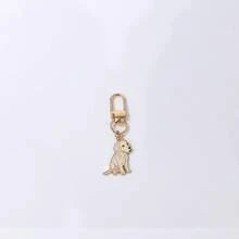 1pc Gold Golden Retriever Enamel Dog Keychain Cartoon Animal Key Ring Pendant Women's Handbag Accessory DIY Jewelry Gift - Multicolor - View 13
