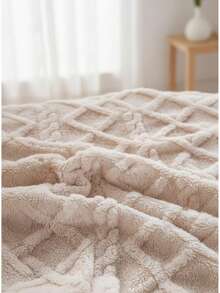 1条100x150厘米超柔软婴儿毯，优质丝滑法兰绒毯，可机洗，适合婴儿房、情人节等场合 - 乳白色 - 查看 4