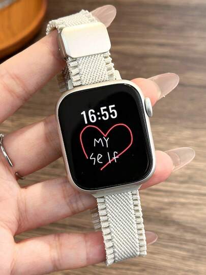 Stylish Cute Slim Magnetic Nylon Elasticity Strap Compatible With Apple Watch Band Ultra2 42mm 46mm 49mm 45mm 44 41 42 Correa Adjustable Band Compatible With Iwatch Series S11 S10 9 8 SE 7 6 5 4 3 2 1