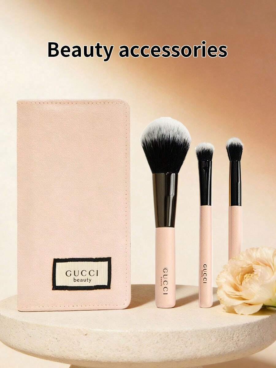 Gucci Geantă de machiaj esențială de călătorie roz de lux și set de pensule de machiaj, husă organizatoare portabilă pentru cosmetice pentru călătorii și utilizare zilnică - Roz - Vizualizare 1