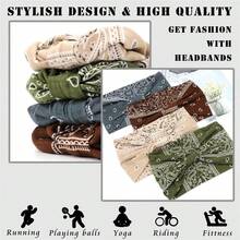 4pcs/5pcs/6PCSCashew Print Headbands For Women Wide Boho Turban Headwrap Cotton Knot Elastic Hairbands Bandeau Sport Workout Hair Accessories - Multicolor - View 2
