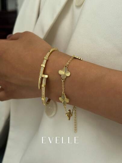 Guldfärgad armband, elegant minimalistisk design, lämplig för dejter, sammankomster, festpresenter