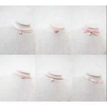 Chokers Set For Women Heart Choker Necklaces Flower Pendant Velvet Choker Lace Choker Cute Pink Gre1en Necklace Daisy Choker Necklace Statement Jewelry Valentine's Day Gift - 粉色 - 查看 3