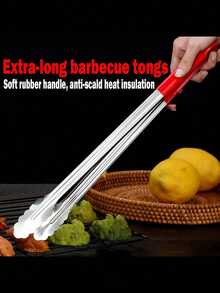 Thick Stainless Steel Food Tongs, Kitchen Food Clip, BBQ Supplies, Heat Resistant Food Tongs, BBQ Tongs - Multicolor - View 8