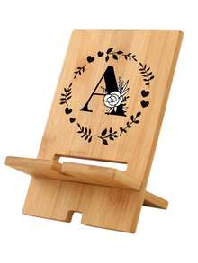 [Creative Letter Style] Natural Solid Wood Mobile Phone Holder A-Z Engraving Removable Creative Desktop Holder Ins Style Wooden Mobile Phone Holder Suitable For Office, Home, Daily Life, Study, 26 Letters Optional Materials And Easy To Assemble Holiday Gifts/Anniversary/Birthday Gifts - Multicolor - View 9