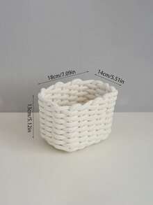 Hộp đựng mỹ phẩm đan bằng dây thừng dày thủ công, có thể sắp xếp cọ trang điểm và các sản phẩm chăm sóc da, thích hợp cho kỳ nghỉ, bãi biển, phòng tắm, phòng ngủ, dung tích lớn. - Nhiều màu - Xem 8