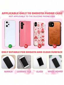 3pcs Silicone Heart-Shaped Double-Sided Suction Cup Phone Holder, No Need To Paste, High Suction Adsorption For Phone, Hands-Free Selfie Video Phone Stand Accessory - A - View 6