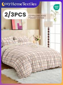 Conjunto de cama com estampa digital de 2/3 peças, confortável, respirável, macio e antipilling, ideal para decoração de casa. Inclui 1 capa de edredom e 1/2 fronhas (sem edredom). Adequado para camas de solteiro, casal, queen e king size. Certificado Oeko-Tex. - Multicolorido - Ver 9