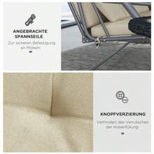 170cm Swing Cushion Set: Chair Cushion, Swing Cushion, Seat Cushion, Garden Cushion With Back And Side Cushions, Beige - 杏色 - 查看 5