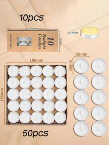 50pcs Unscented Colorful Small Candles, Tea Candles Burning Time 1 Hour, Suitable For Parties, Romantic Scenes, Birthday Parties, Outdoor Weddings, Indoor Dinners, Atmosphere Decoration, 1 Piece Simple Metal Candle Holder, Daily Casual Party Supplies, White, Pink, Red Candles (Suitable For Valentine's Day/Birthday), Home And Room Decoration, Gifts For Women, Best Friends, Creating A Romantic Atmosphere, Back To School Candles - Multicolor - View 11