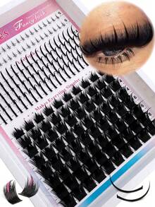 3-In-1 Faux Eyelash Clusters, 200D/160D/120D/100D/80D/60D Long 6-20mm Pointed Tip Lower Lashes, 280/264/248/232/216 Pieces Thick Individual Lashes, DIY Pointed Tip Lashes, Cartoon Style Lash Clusters, Mink Fur Lash Strips, Thick Type - D - Xem 18