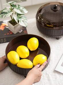 1pc Plastic PET Material Elevated Rotating Tray With Lid, Dust-Proof Fruit/Dessert/Snack/Cake Stand, Reusable For Festivals, Weddings, Parties And Various Occasions - One Size Fits All - View 8