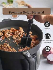 1pc Hand-Held Meat Mincer, Scraper Chopper Mixer Spatula - Multicolor - View 1