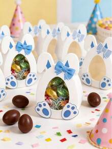 10pcs Easter Party Favor Gift Candy Cookie Paper Box Decoration Boxes Rabbit Carrot Boxes, Kitchen Preservation Products, Home Storage, Home Decor - Multicolor - View 5