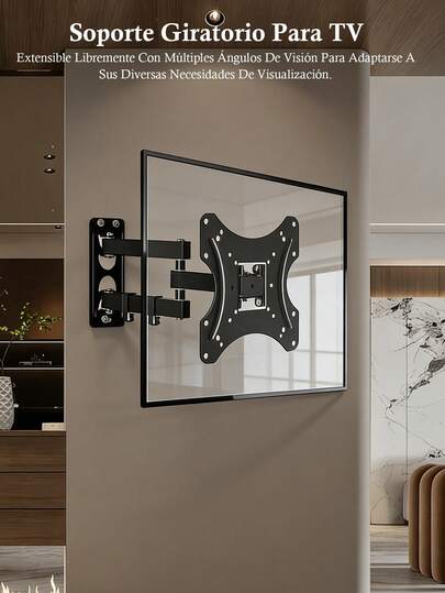 Soporte de Pared para TV/Television/Televisor movible con Brazo para Pantallas de 14" a 55"Pulgadas, hasta 50 Kg, Resistente con Materiales Reforzado.