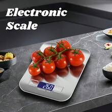 1 st 10 kg/22,05 lb högprecisions digital köksvåg i rostfritt stål, med 22,05 lb bakfunktion, multifunktionell kostjusteringsvåg, elektronisk personvåg, kökstillbehör - Multifärgad - Visa 7