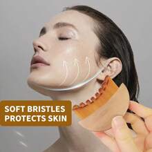 Face Lymphatic Contour Brush For Jawline & Chin Sculpting Dry Brushing Massager For Lymphatic Drainage & Facial Fatigue Relief Ergonomically Designed To Fit The Skin Precisely 1PCS Beauty Roller Daily - Transparent - View 6
