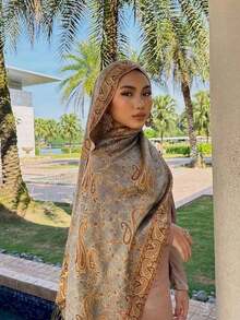 1盒3件套复古提花佩斯利花纹头巾围巾套装，波西米亚风腰果花流苏羊绒披肩，柔软舒适多功能围巾，防晒多功能围巾，波西米亚风女士披肩，适合旅行、聚会、日常佩戴及作为节日礼物 - 彩色 - 查看 4