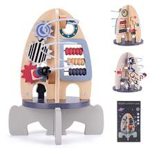 Space Wooden Activity Cube Toys For Baby, Sensory And Educational 1st Boy & Girl Birthday Gifts, Busy Board Toys For Baby 6-18 Months - 彩色 - 查看 1