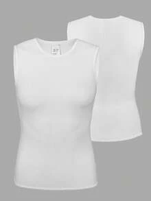 Women's Quick Dry Sleeveless Base Layer Cycling Undershirt Mositure Wicking Tank Tops Running Vests - White - View 5