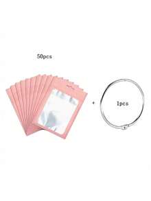 50Pcs DIY Diamond Painting Tool Storage Accessories, Colored Plastic Film Self-Sealing Bags, 5D DIY Artificial Diamond Painting Tool Self-Adhesive Bags, Mosaic Cross-Stitch Small Accessories, Beaded Diamond Glue Stone Storage Sealing Bags, Craft Supplies Reusable Aluminum Foil Bags - Multicolor - View 9