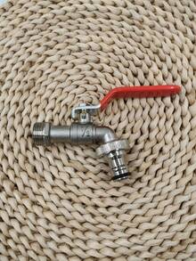 Adaptateur de robinet de jardin multifonctionnel pour l'extérieur - Fabriqué en alliage de zinc, connecteur de tuyau anti-fuite convenant pour le réservoir d'eau IBC et le système d'irrigation - Argent - Voir 6