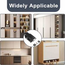 4个重型磁性按压式开门器，适用于橱柜、抽屉、衣柜、房车家具，轻触式释放门把手（黑色） - 4 件裝 - 查看 4