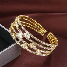 1件简约锆石镶嵌手镯，时尚百搭，适合新娘、婚礼、派对等场合。 - 開口手鐲 - 查看 18