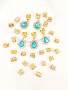 29 piezas de accesorios de lujo para el cabello con incrustaciones de filigrana y rhinestones - Cuentas y adornos para trenzas y clips de cabello DIY - Multicolor - Ver 3