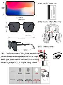 3 pièces lunettes de mode carrées mode décontractées pour femmes, accessoires pour l'extérieur et les festivals de musique - Combinaison 3 pièces à imprimé léopard noir, thé et blanc - Voir 6