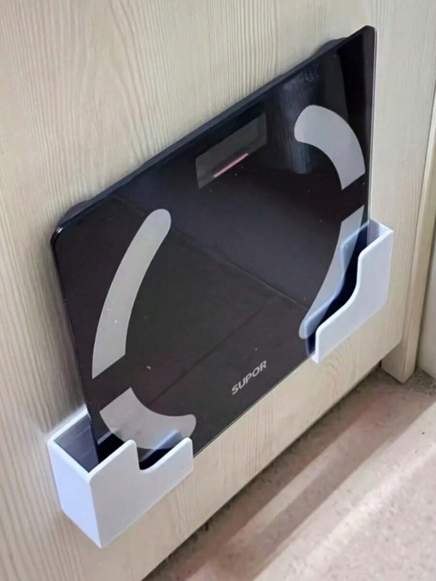 2pcs Wall-Mounted Weight Scale Storage Rack-Adhesive Installation, Convenient Storage,Wall-Mounted Shelving, No Drilling Required, Durable Plastic Material,Electronic Scale Dedicated Wall-Mounted Storage Rack, Electronic Scale Storage,Saving Design