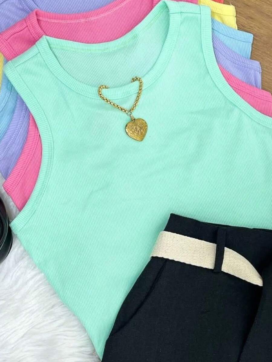 Women's Basic And Essential Tank Top For Summer And Carnival - Mint Green - View 1